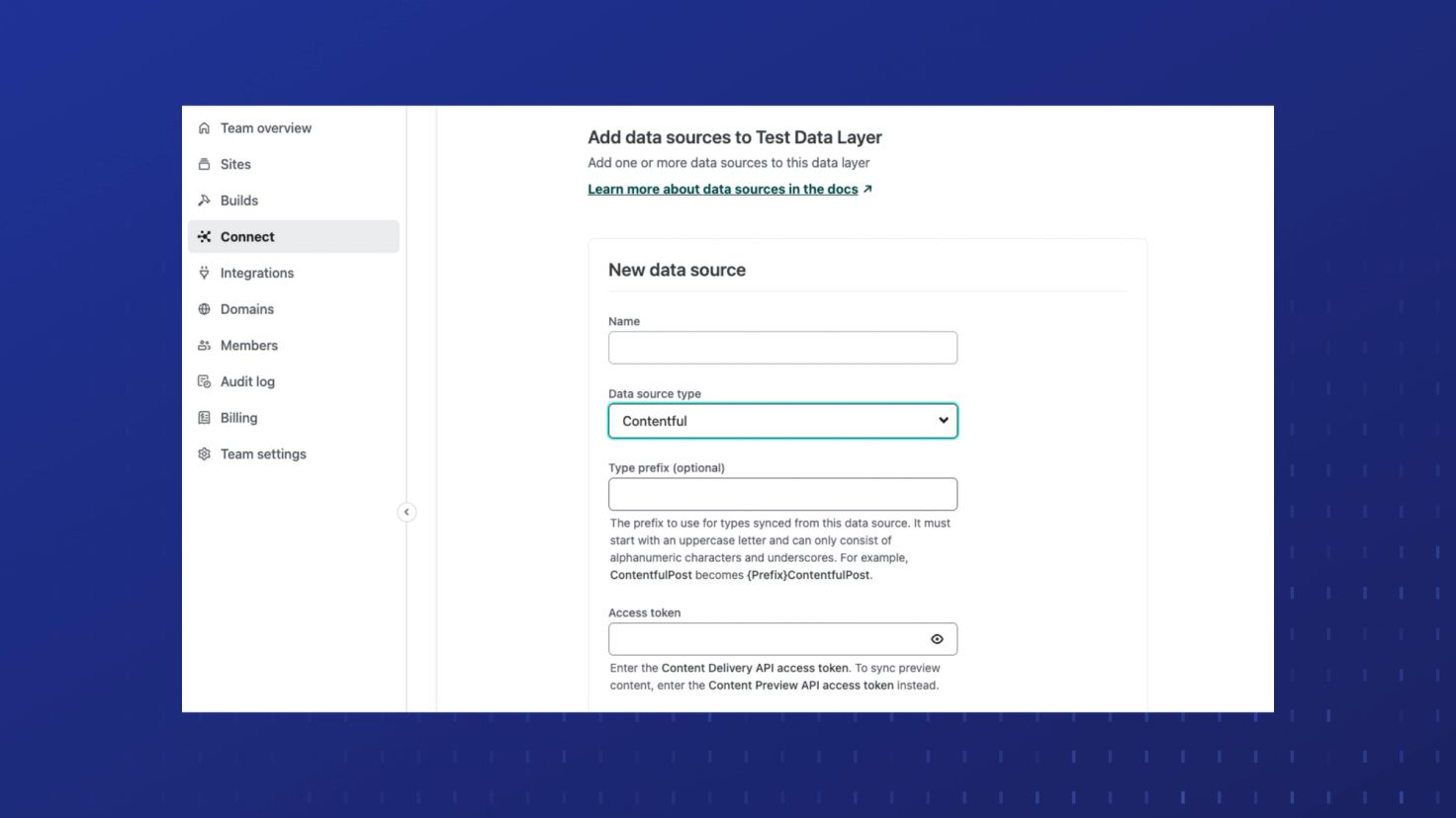 contentful connector setup