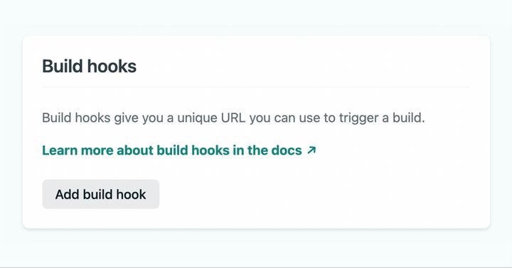 Build hooks widget