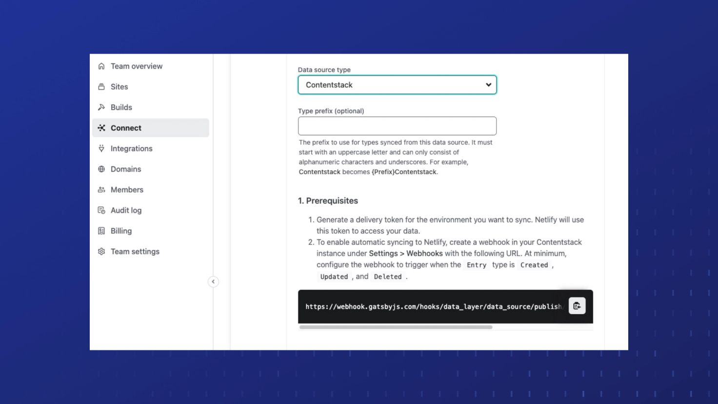 contentstack connector setup