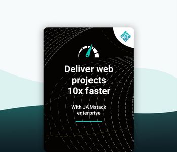 Book cover with the title Deliver web project 10 times faster with Jamstack enterprise