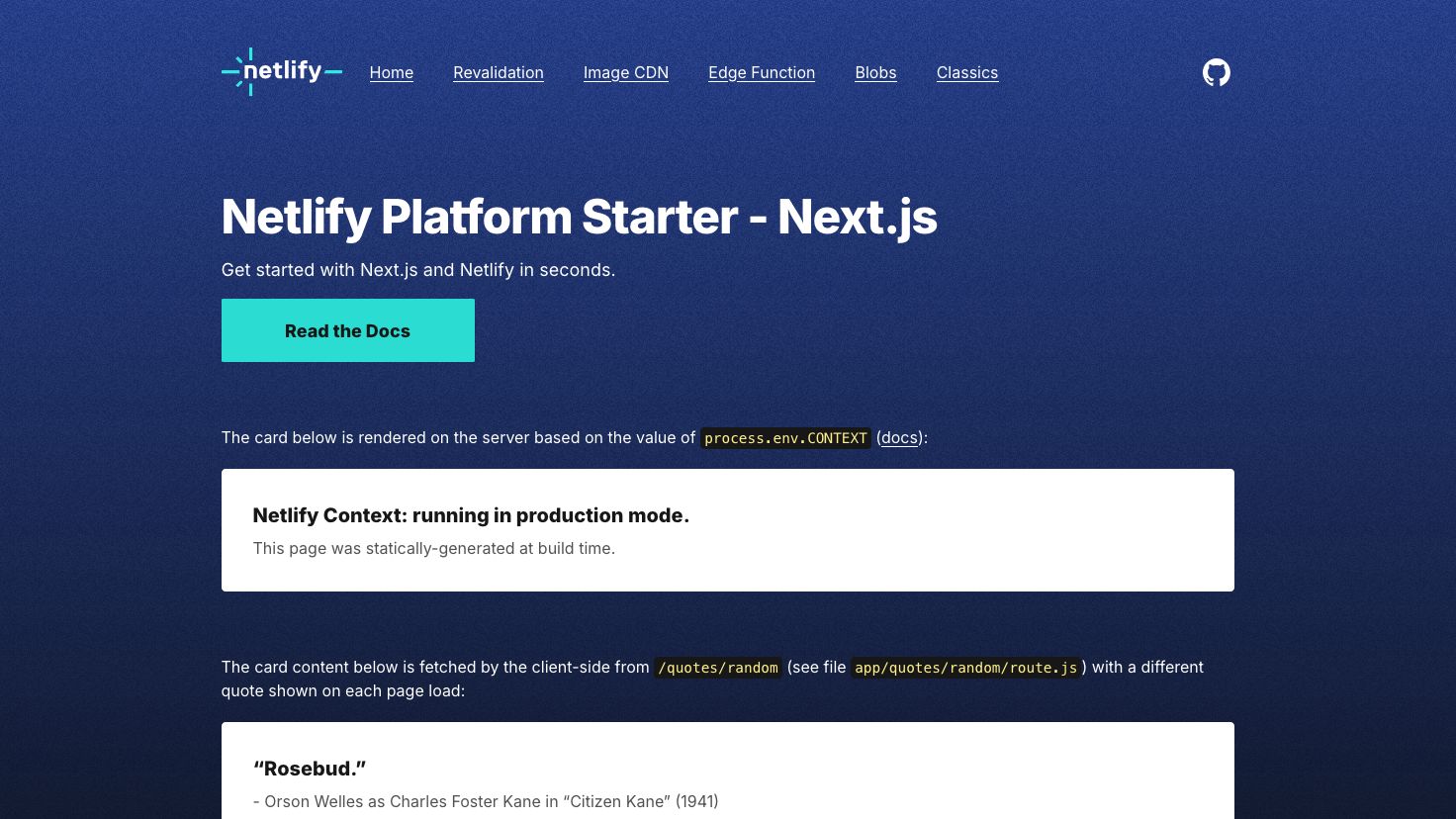 Netlify Platform Starter for Next.js