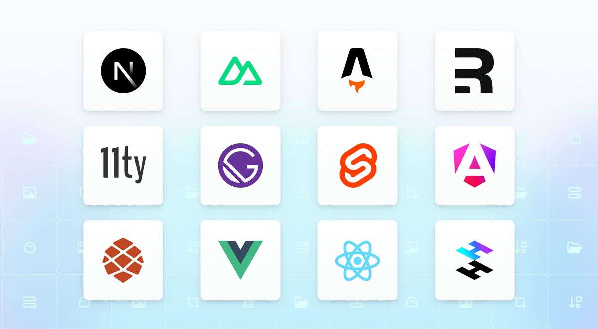 Image with icons for Next.js, Astro, Nuxt, and other frameworks that can benefit from Netlify Platform Primitives