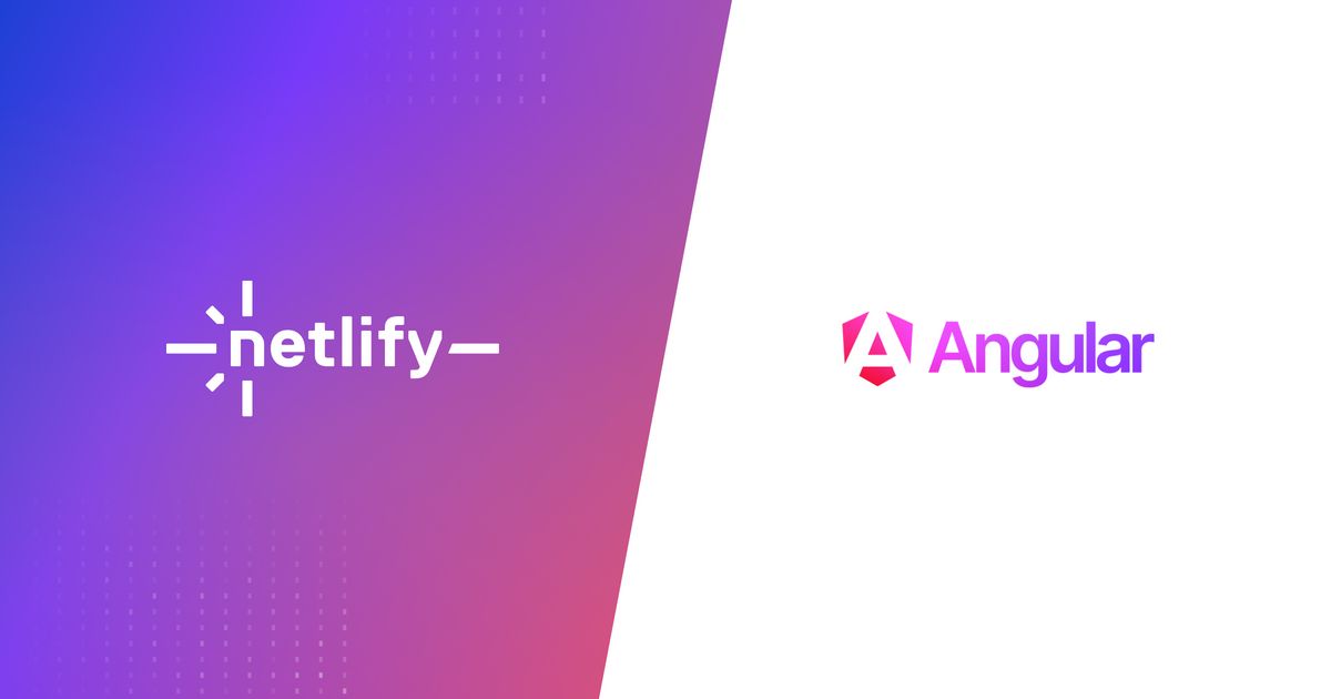 netlify logo and angular logo